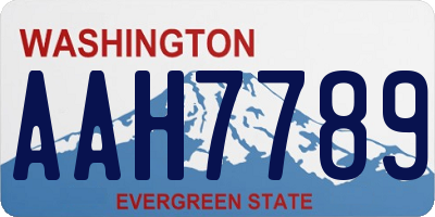 WA license plate AAH7789