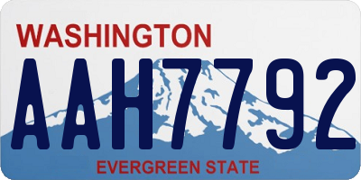 WA license plate AAH7792