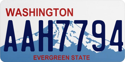WA license plate AAH7794