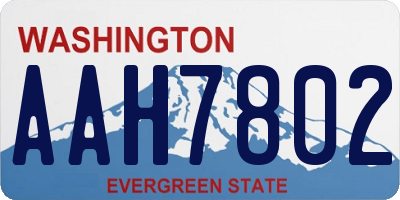 WA license plate AAH7802