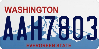 WA license plate AAH7803