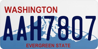 WA license plate AAH7807