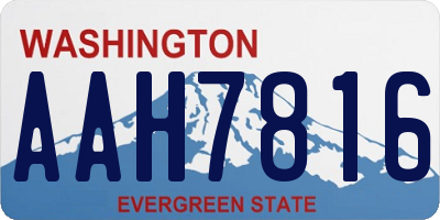 WA license plate AAH7816