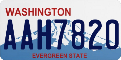 WA license plate AAH7820