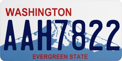 WA license plate AAH7822