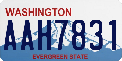 WA license plate AAH7831