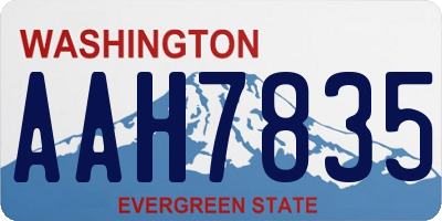 WA license plate AAH7835