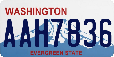 WA license plate AAH7836