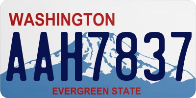 WA license plate AAH7837