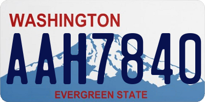 WA license plate AAH7840