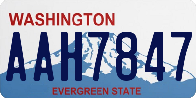 WA license plate AAH7847