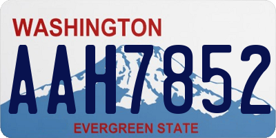 WA license plate AAH7852