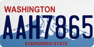 WA license plate AAH7865