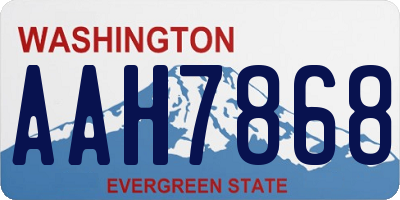 WA license plate AAH7868
