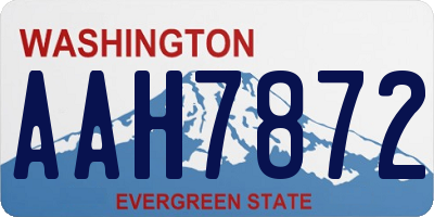 WA license plate AAH7872