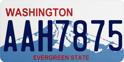 WA license plate AAH7875