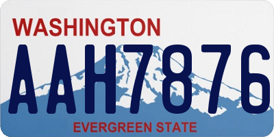 WA license plate AAH7876