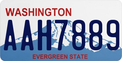 WA license plate AAH7889