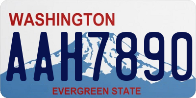 WA license plate AAH7890