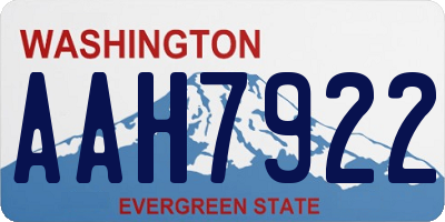 WA license plate AAH7922