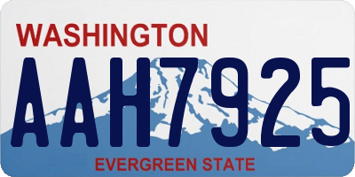 WA license plate AAH7925