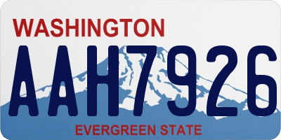 WA license plate AAH7926