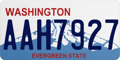 WA license plate AAH7927