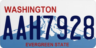 WA license plate AAH7928