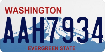 WA license plate AAH7934