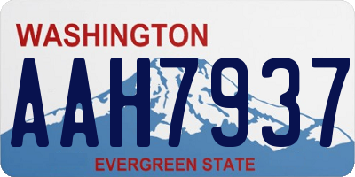 WA license plate AAH7937