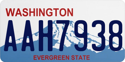 WA license plate AAH7938