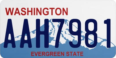 WA license plate AAH7981