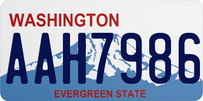 WA license plate AAH7986