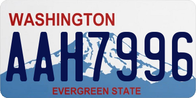 WA license plate AAH7996
