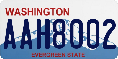 WA license plate AAH8002
