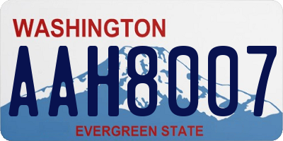 WA license plate AAH8007