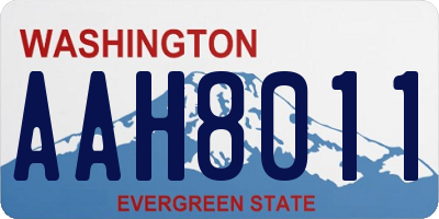 WA license plate AAH8011