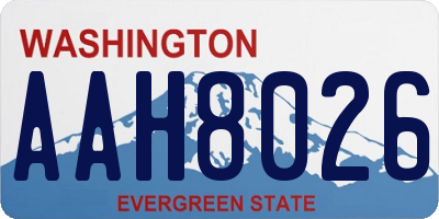 WA license plate AAH8026