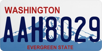 WA license plate AAH8029