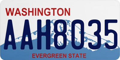 WA license plate AAH8035