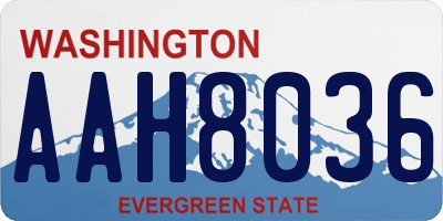 WA license plate AAH8036