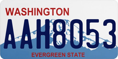 WA license plate AAH8053