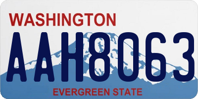 WA license plate AAH8063