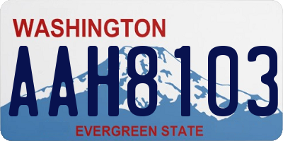 WA license plate AAH8103