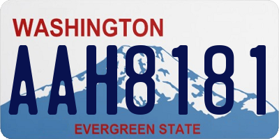 WA license plate AAH8181