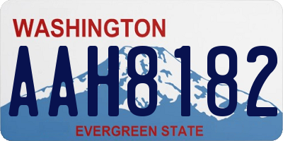 WA license plate AAH8182