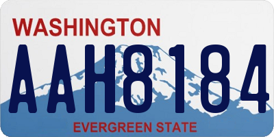 WA license plate AAH8184