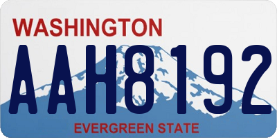 WA license plate AAH8192