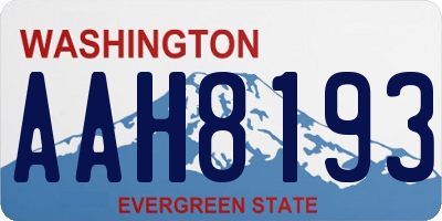 WA license plate AAH8193
