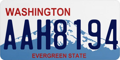 WA license plate AAH8194